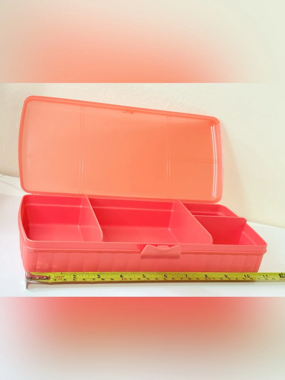 Tupperware LUNCH N THINGS Divided Organizer Snack Sandwich BENTO BOX orange cooo